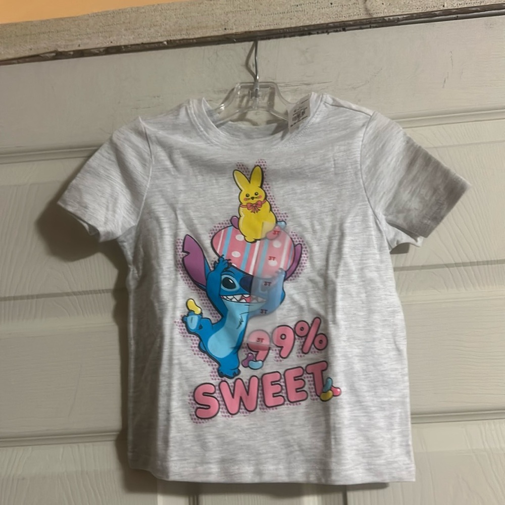 OLD NAVY DISNEY STITCH EASTER TEE: GRAY: NEW WITH TAGS: SIZE 3T